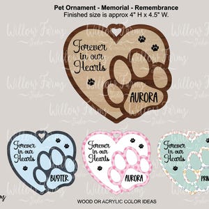 Laser Pet Memorial SVG, Pet Memorial Ornament, Memorial Ornament SVG, Pet Ornament svg, Glowforge, CNC, cricut, silhouette