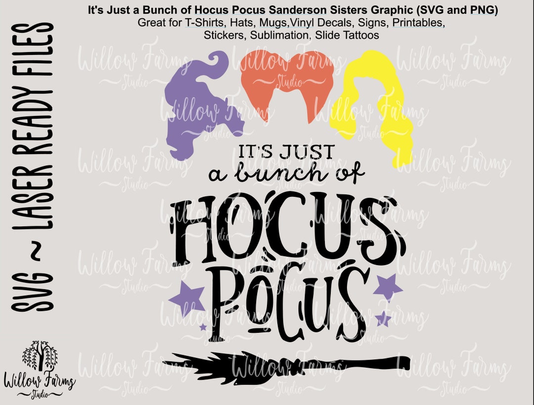 Its Just A Bunch of Hocus Pocus SVG Graphic PNG Tshirt Hat - Etsy