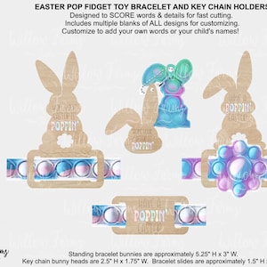 Bracelet de Pâques Pop Fidget et porte-clés SVG Réglage de la partition personnalisable Laser Glowforge CNC