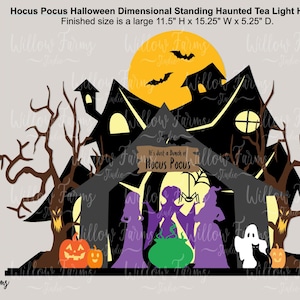 Witch Sisters Haunted House Dimensional Tafelblad Decor SVG Halloween Decor CNC Laser Cricut Silhouet