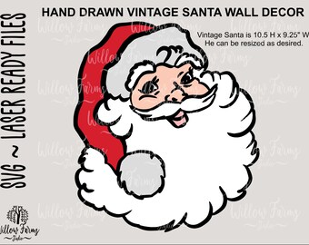 Vintage Santa Christmas Decor SVG: Layered Wooden Sign (Digital Download)