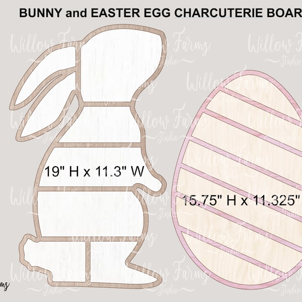 Easter Gift Charcuterie Board Set Bunny and Egg Wedding Gift Chef Host Hostess Housewarming Gift CNC Laser Ready Glowforge