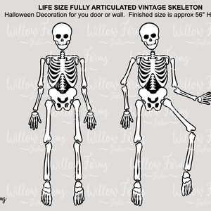 Life Size Articulated Skeleton SVG: Halloween Door Decor (Digital Download)