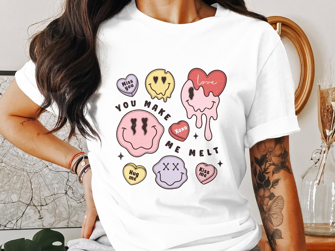 Melted Smiley Face Tee - White