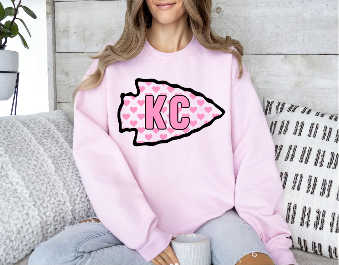 KC Arrowhead Pink and Red Heartsdtfkansas Cityvalentines Day Etsy