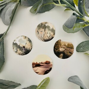 Nature Stickers - Original Scenic Vinyl Gloss Circular Stickers