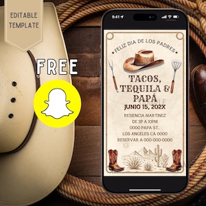 Dia De Los Padres Invitation, Mexican Father's Day BBQ Invitation,  Carne Asada Invitation, Text Phone Editable Canva Template Invite