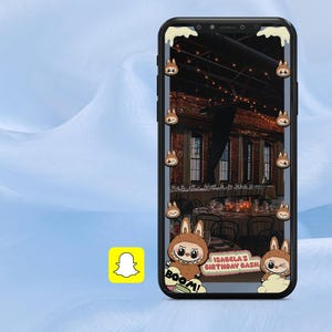 Filtre Snapchat Labubu, filtre Snapchat anniversaire, décoration de décorations d'anniversaire Baba, superposition Labubu, filtre baby shower mariage amis