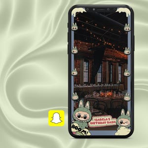 Labubu Snapchat Filter, Geburtstag Snapchat Filter, Ququ Geburtstag Dekoration Dekor, Labubu Overlay, Baby Shower Hochzeit Freunde Filter