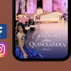 Quinceanera Instagram Filter, Quince Anos, Birthday Instagram Filter, 15h Birthday Facebook Filter, Mis 15 Anos Filtro  Instagram Facebook