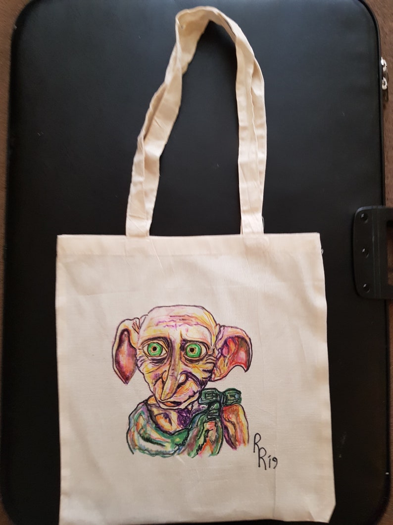 Original Artwork Canvas Tote Bag Dobby Harry Potter Series