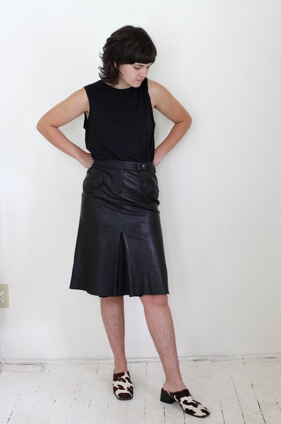 Vintage Black Leather Skirt