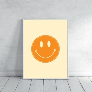 Smiley Print, Trendy Wandkunst, Trendy Prints, Smiley Print, Hippie Dekor, Modern Trendy Wall Decor.