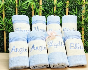 Personalized Turkish Beach Towel, Bachelorette Party Favor, Personalized Gifts, Wedding Welcome Gift, Bridesmaid Gifts