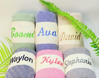 Personalized Turkish Beach Towel, Bachelorette Party Favor, Bridesmaid Gifts