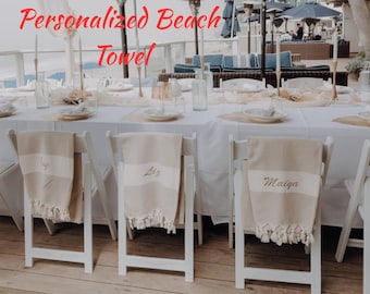 Personalized Turkish Beach Towel: Custom Bachelorette Party Favor