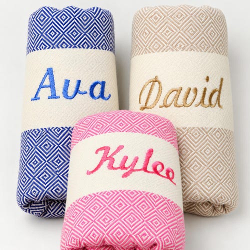 Personalized Turkish Beach Towel, Bachelorette Party Favor, Bridesmaid Gifts