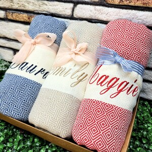 Personalized Turkish Beach Towel: Bachelorette Party Gift, Custom Name