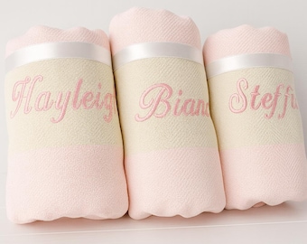 Personalized Turkish Beach Towel: Embroidered Bachelorette Party Gift
