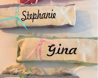 Embroidered Turkish Cotton Towel, Personalized Bachelorette Gift