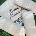 Personalized Turkish Beach Towel: Embroidered Bachelorette Party Favor
