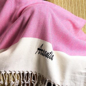 Personalized Turkish Beach Towel: Bridesmaid Bachelorette Gift