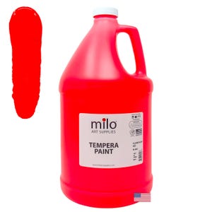 Fluorescent Red Neon Tempera Paint: UV Black Light Glow, 1 Gallon