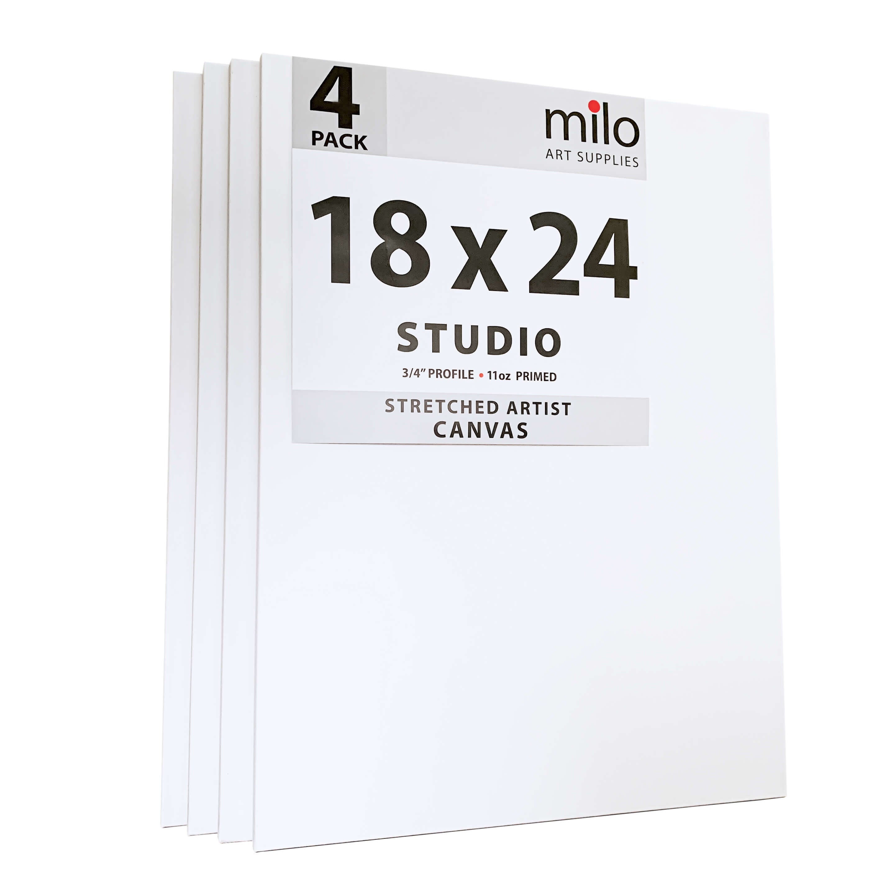 Milo PRO 24 X 30 Pre Stretched Pack of 4 Professional Artist