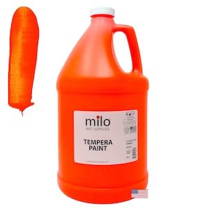 Neon Orange Tempera Paint: UV Black Light Glow, Non-Toxic, 1 Gallon