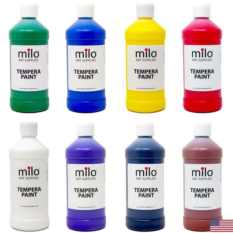 Milo Washable Tempera Paint Set of 8 Colors | 16 oz Bottles | Made in The USA 画像 2