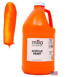 Neon Orange Acrylic Paint: 64 oz UV Reactive, Non-Toxic, Made in USA