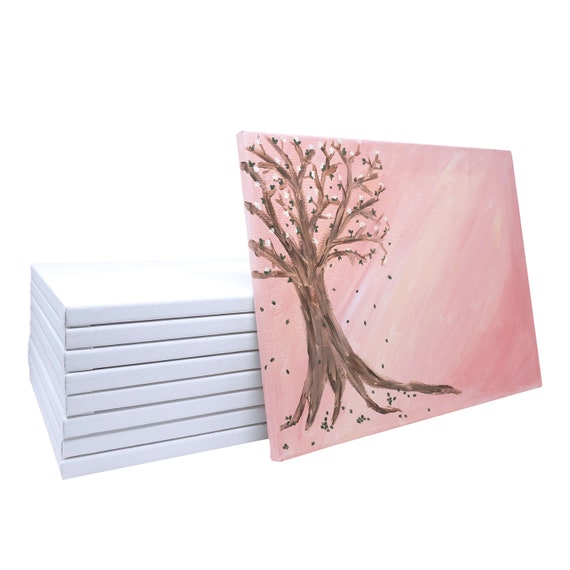 Stretched Canvas Panels for Painting 10 pack 8x10- Professional Grade  Surface for Artists