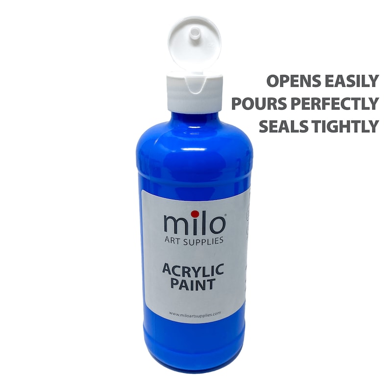 Milo Acrylic Paint Set of 12 Colors | 16 Oz Bottles | Made in the USA ...