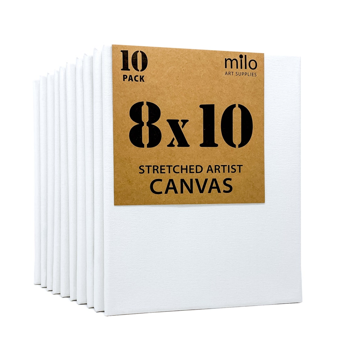 MILO | 8 X 10" Pre Stretched Artist Canvas Value Pack of 10 | Primed ...