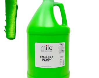 Neon Green Tempera Paint: UV Black Light Reactive, Non-Toxic, 1 Gallon