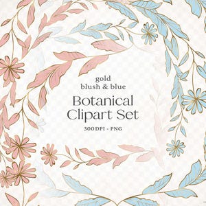Botanical Frame Clipart Set: Rustic Floral Wreaths & Borders (Digital Download)