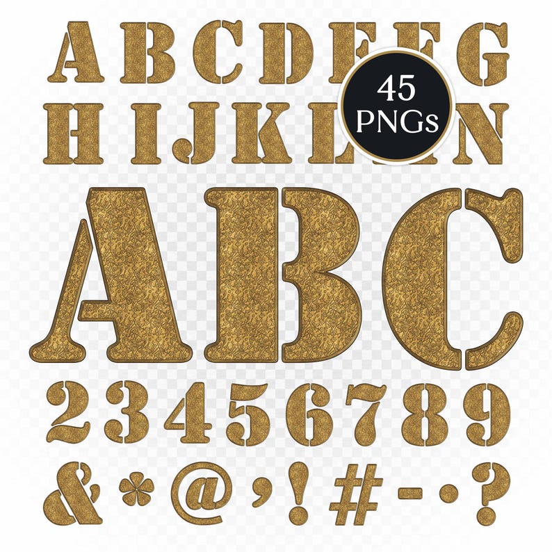 Ornate Gold Floral Alphabet PNG: Vintage Capital Letters (digital ...
