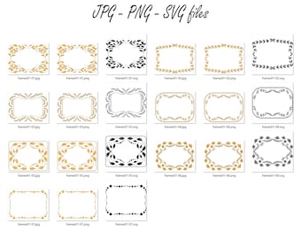 Elegant 8.5x11 Frame Bundle: Certificate & Invitation Borders (PNG, SVG, JPG) Commercial Use