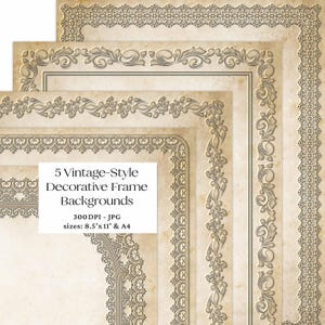 Dekorative Rahmen im Vintage-Stil, verzierte antike Bordüren-Designs für Zertifikate & Einladungen, druckbare alte Papiere, kommerziell