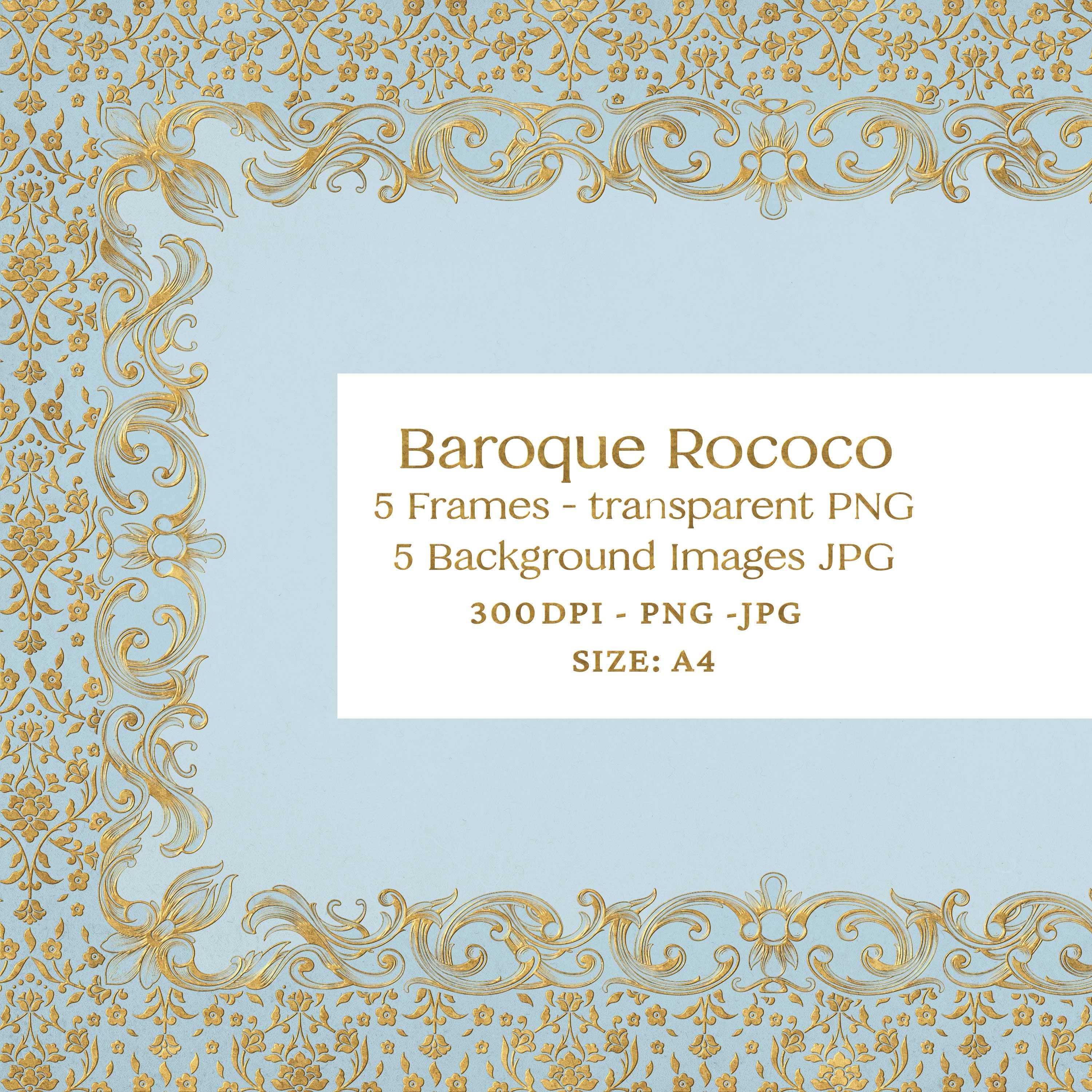 Gold Rococo Frames PNG: A4 Vintage Clipart (digital Download) - Etsy