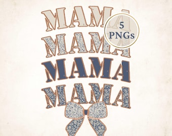 Mama Embroidery PNG Bundle: Western Floral Design, Commercial Use (Instant Download)