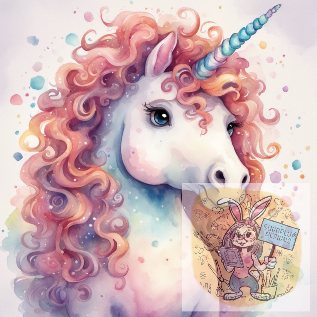 Unique Unicorn PNG Curly Haired Unicorn Be Unique - Etsy