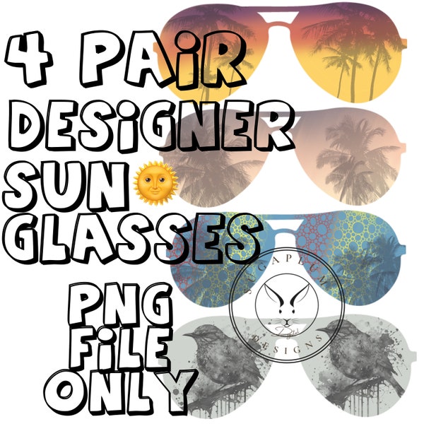 Designer Sunglasses PNG,beach vibes palm tree sunset glasses sublimation unique design summer file stormy glasses nature bird on branch dark