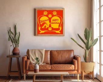 Observe Don&#39;t Absorb Print, Positive Inner Peace Affirmations, Aesthetic Typography Print, Vintage Poster,  Good Vibes Print, UNFRAMED