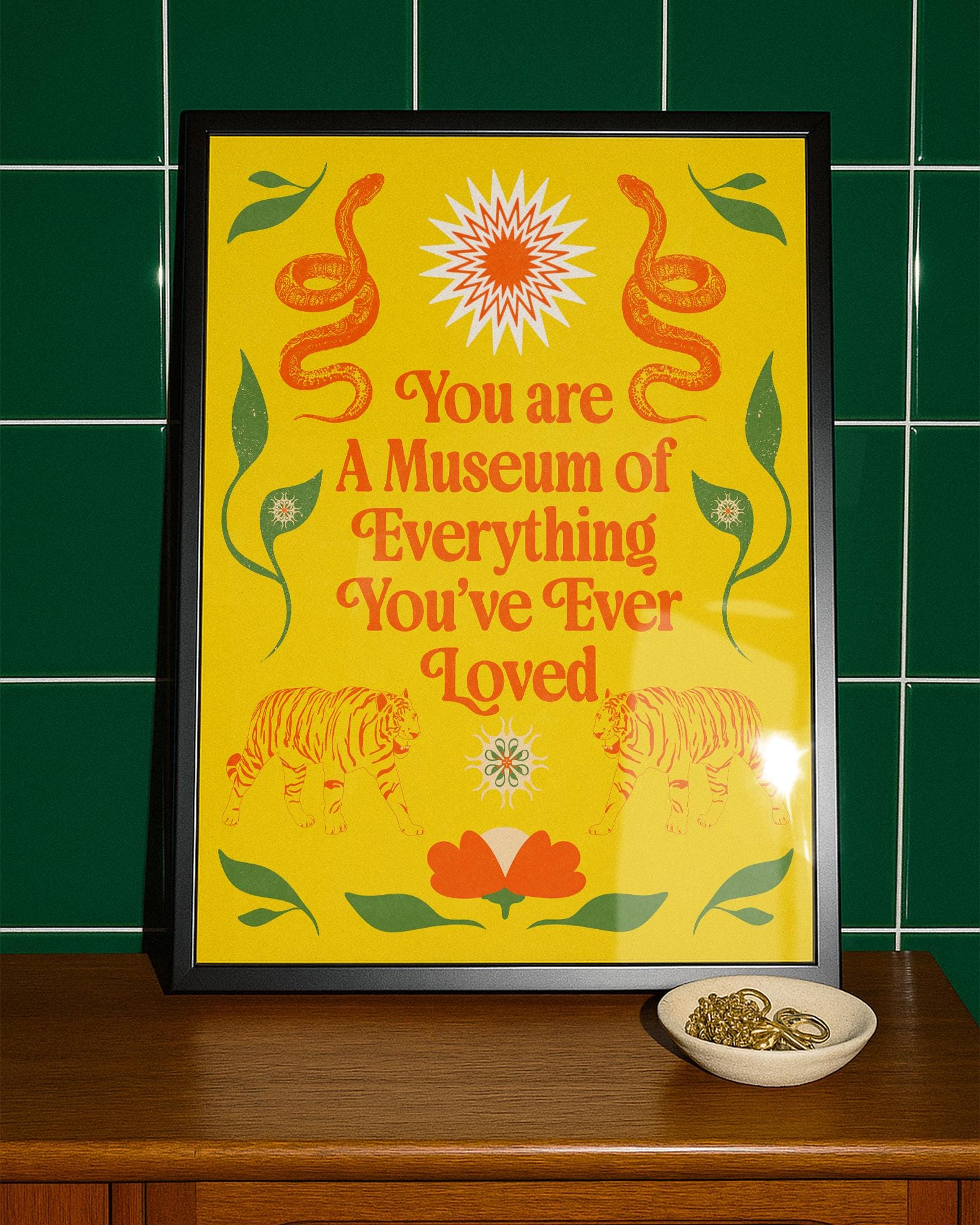You Are A Museum Wall Art Print, Positive Peace Affirmations, Aesthetic Typography Print, Vintage Poster, Good Vibes Print, UNFRAMED