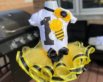 Bumble Bee Tutu Outfit, 1st Birthday Shirt