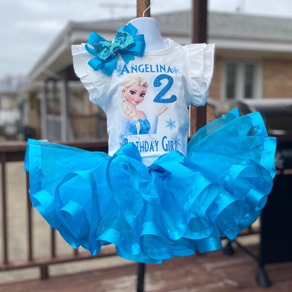 Elsa Frozen tutu set, frozen birthday outfit, Elsa tutu set, Elsa birthday outfit, Elsa birthday shirt, queen Elsa birthday set, Elsa dress