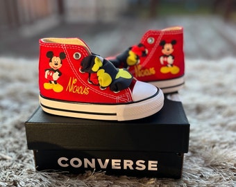 Mickey Mouse converse shoes/ Mickey Mouse first birthday outfit boy/ Mickey Mouse custom shoes/ Mickey Mouse shoes/ 1st birthday boy/