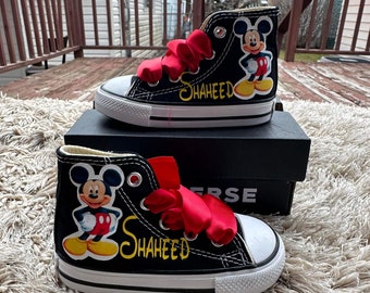 Mickey Mouse converse shoes/ Mickey Mouse first birthday outfit boy/ Mickey Mouse custom shoes/ Personalized shoes/ 1st birthday boy
