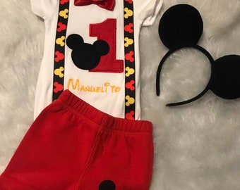 Mickey Mouse 1st Birthday Outfit, Baby Boy Set